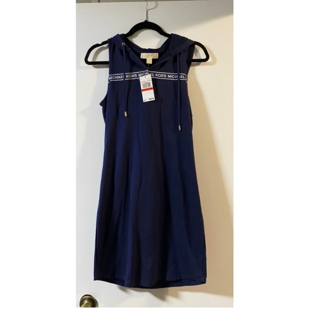 MICHAEL KORS Navy Hooded Dress
